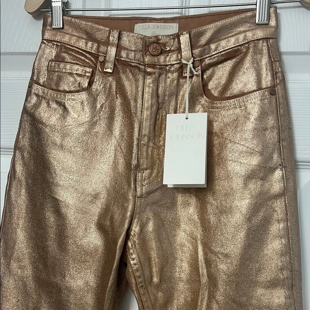Ulla Johnson Copper Metallic Jeans - Picture 4 of 5